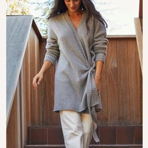 Outerknown Eva Cashmere Cardigan Heather Grey NWT